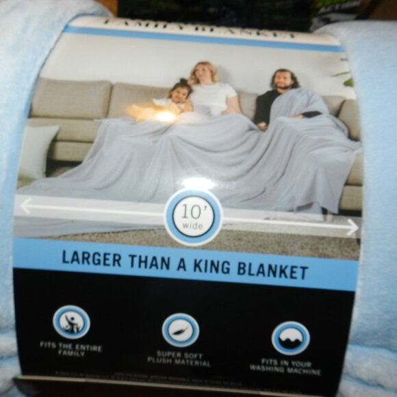 London Fog Dusty Blue Heavyweight Plush Blanket Bigger then King XXL🆕📦🏃🏻💨⚡ - Picture 7 of 16